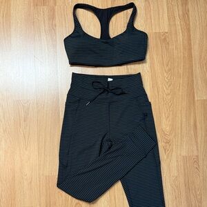 HALARA Steel Stripe High-Rise Leggings & Racerback Sports Bra Set